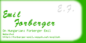 emil forberger business card